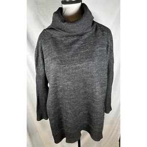 Goldspark Women's Heathered Black Cowl Neck Sweater Size Large Dolman Sleeves